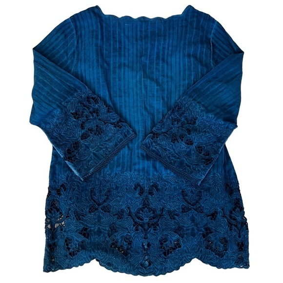 Soft Surroundings Blue Esme Tunic & Tank Top Size Small - Picture 5 of 8